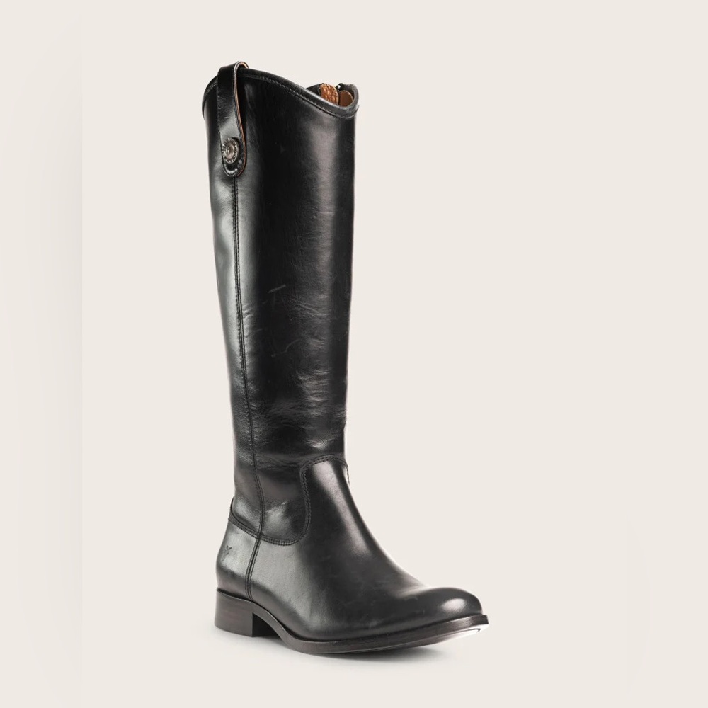 Frye Melissa Button Inside Zip womens 7.5 black tall boot